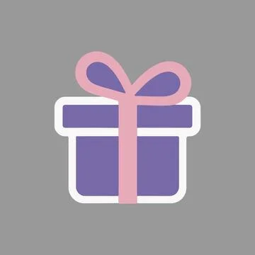 Gift box, Red gift box, Present gift box icon. Vector isolated elements. Ch.. Illustrazione stock