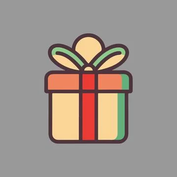 Gift box, Red gift box, Present gift box icon. Vector isolated elements. Ch.. 스톡 일러스트