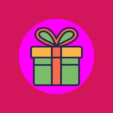 Gift box, Red gift box, Present gift box icon. Vector isolated elements. Ch.. Stock Illustration