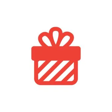 Gift Box Red Icon On White Background. Red Flat Style Vector Illustration. Stock Illustration