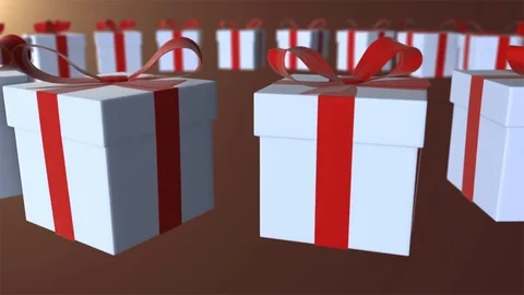 Gift box with red ribbon Stock Footage 83366535