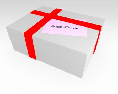 Gift box with red ribbon Stock Illustration