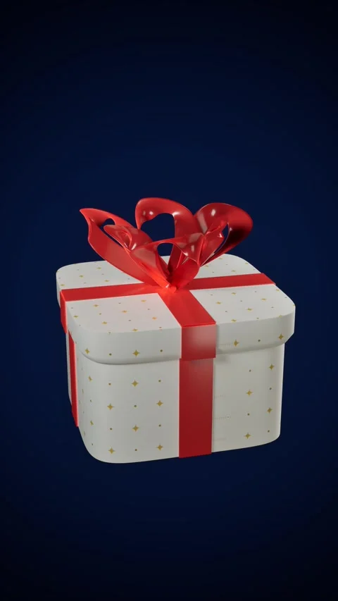 Gift box with red wrapping and bow. 3d rendering 库存影片 340403262