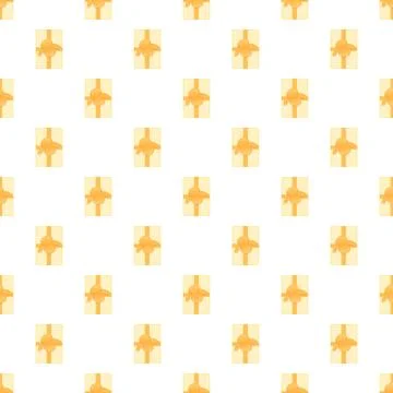 Gift box repeating pattern with yellow ribbon Illustrazione stock