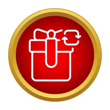 Gift box return exchange policy icon concept Stock Illustration