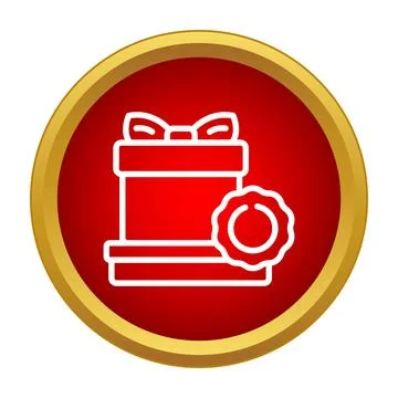 Gift box with reward emblem icon design Stock-Illustration