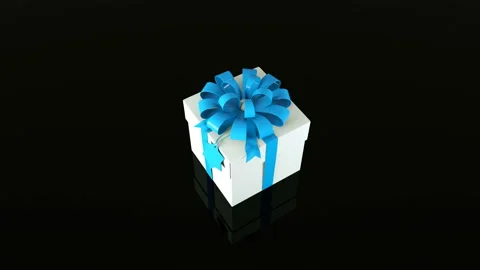 Gift box with ribbon and bow, 3d render for holiday, festive, celebratory Stock Footage 102287910