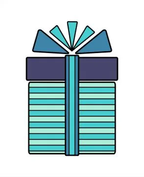 Gift Box With Ribbon And Bow, Icon. Gift For Christmas, New Year, Birthday, H Stock Illustration