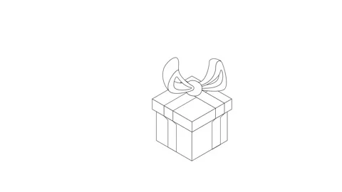Gift box with ribbon bow icon animation Stock Footage 161045754