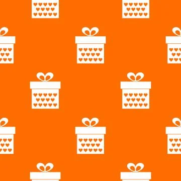 Gift box with ribbon bow pattern seamless Stock Illustration