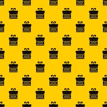 Gift box with ribbon bow pattern vector Stock Illustration