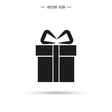 Gift box with ribbon flat icon. Gift concept. Vector illustration Stock Illustration