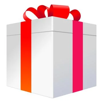 Gift box ribbon icon color vector logo 3d isometric perspective. Isolated rea Stock Illustration