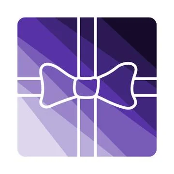 Gift Box With Ribbon Icon Stock Illustration