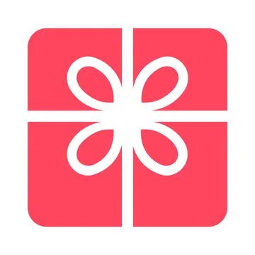 Gift box with ribbon icon, outline vector sign, Stock Illustration