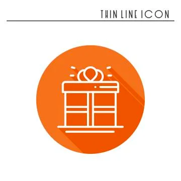 Gift box with ribbon icon. Present, giftbox. Party celebration birthday holid Stock Illustration
