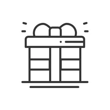 Gift box with ribbon icon. Present, giftbox. New Year celebration holidays de Stock Illustration