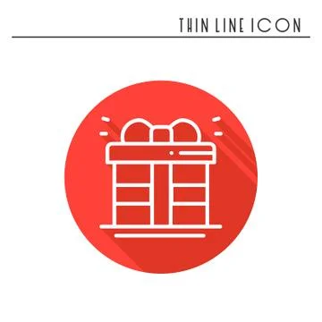 Gift box with ribbon icon. Present, giftbox. New Year celebration holidays de Stock Illustration