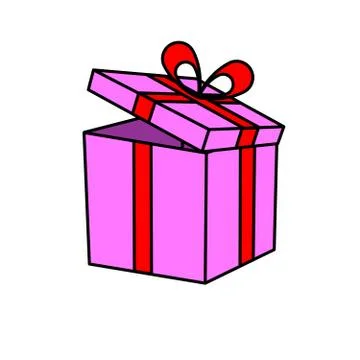Gift box with ribbon Stock Illustration