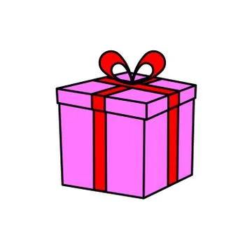 Gift box with ribbon Stock Illustration