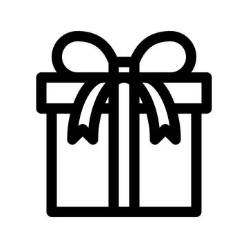 Gift box with ribbon line icon. Vector illustration Stock Illustration