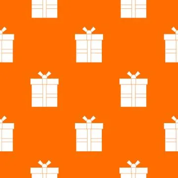 Gift box with ribbon pattern seamless Stock Illustration