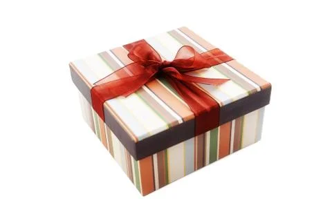 Gift box with ribbon Stock Photos