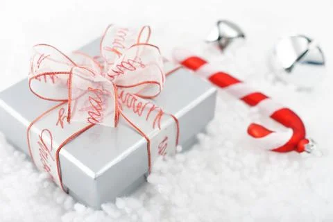 Gift box with ribbon Stock Photos