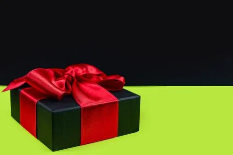 Gift box with ribbon Stock Photos