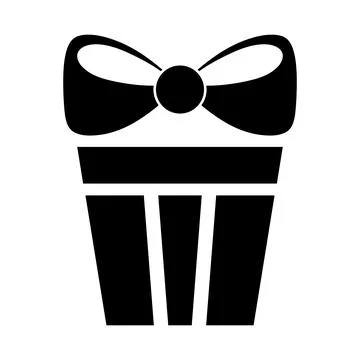 Gift Box with Ribbon Silhouette Vector Illustration Stock Illustration
