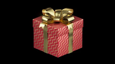Gift box with ribbon spinning Stock Footage 247355932