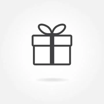 Gift box with ribbon. Vector icon or sign. Stock Illustration