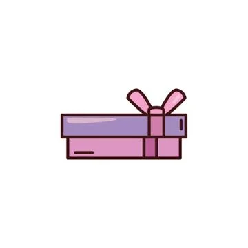 Gift box with ribbon on white background Stock Illustration