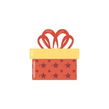 Gift box with ribbon on white background Stock Illustration