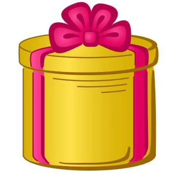Gift box round Stock Illustration