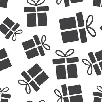 Gift box seamless pattern background. Business flat vector illustration. Gift Illustrazione stock