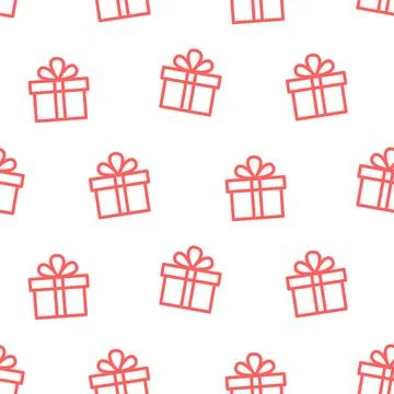 Gift box seamless pattern background with icons Stock Illustration