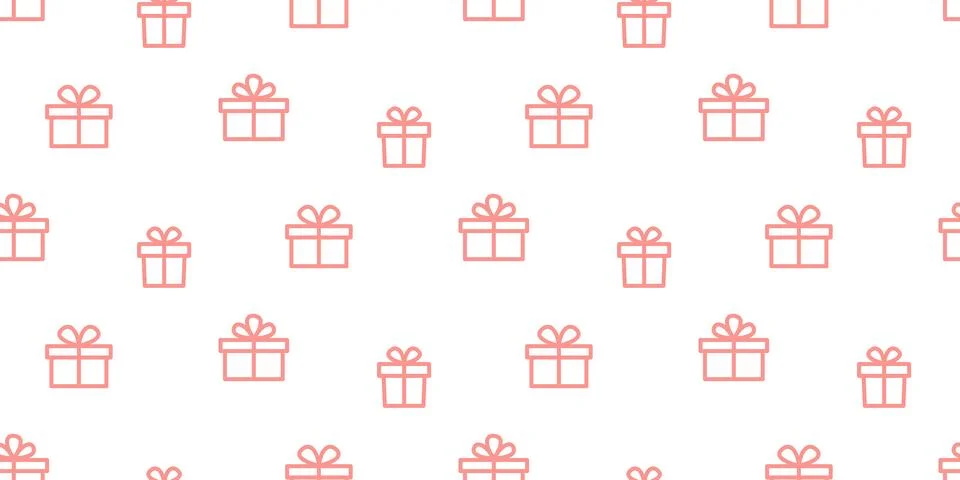 Gift box seamless pattern background with icons Stock Illustration
