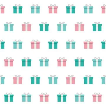 Gift box seamless pattern.  Christmas, New Year, holidays, birthday background.  Stockillustratie