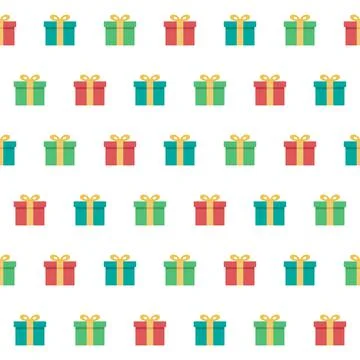 Gift box seamless pattern.  Christmas, New Year, holidays, birthday background.  Stock Illustration