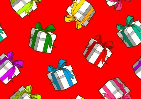 Gift box seamless pattern イラスト素材