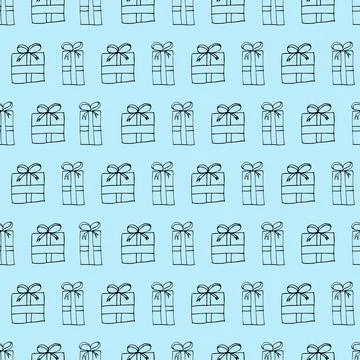 Gift box seamless pattern. 스톡 일러스트