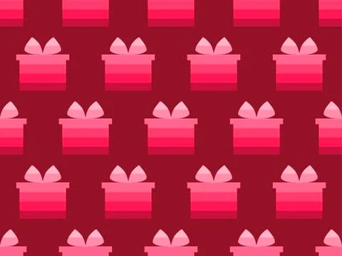 Gift box seamless pattern. Shades of red. Vector illustration Stock Illustration