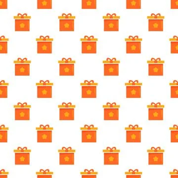 Gift box seamless pattern with star ornament Stock Illustration