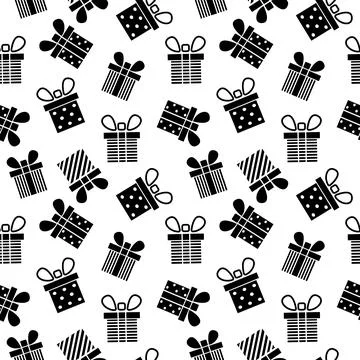 Gift box seamless pattern. Vector illustration Stock Illustration