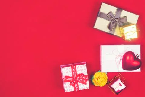Gift box set on background Stock Photos