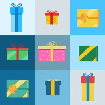 Gift box set Stock Illustration