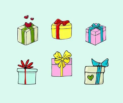 Gift Box set Stock Illustration