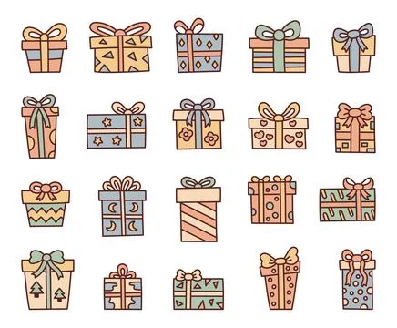 Gift box set perfect for creating birthday Stock Illustration