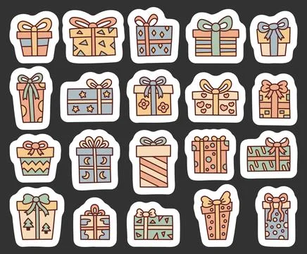 Gift box set perfect for creating birthday Illustrazione stock